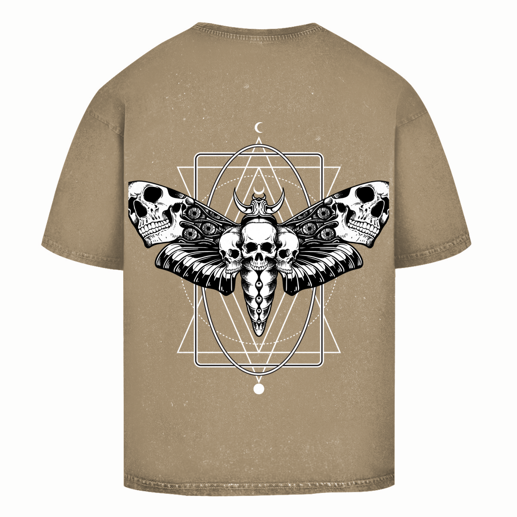 Herren Oversize Washed T-Shirt Dark Moth